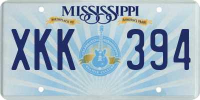 MS license plate XKK394