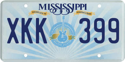 MS license plate XKK399