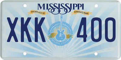 MS license plate XKK400