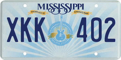 MS license plate XKK402