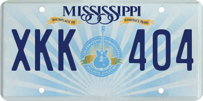 MS license plate XKK404