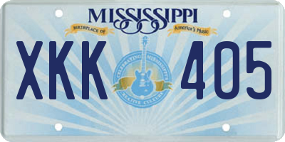 MS license plate XKK405