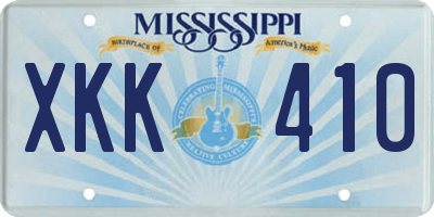 MS license plate XKK410