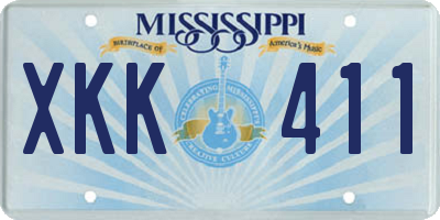 MS license plate XKK411