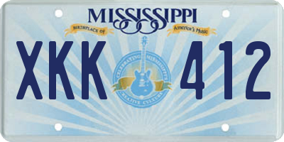 MS license plate XKK412