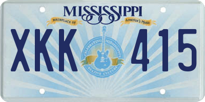MS license plate XKK415