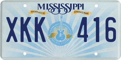 MS license plate XKK416
