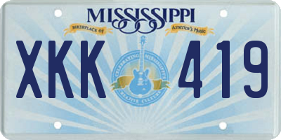 MS license plate XKK419