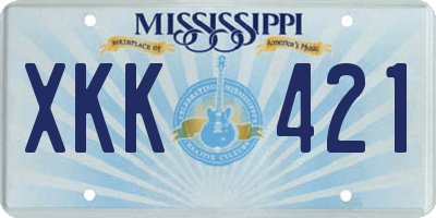 MS license plate XKK421