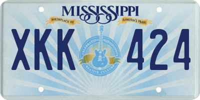MS license plate XKK424