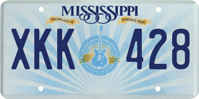 MS license plate XKK428