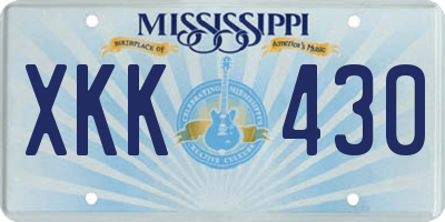 MS license plate XKK430