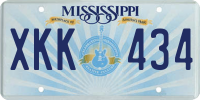 MS license plate XKK434