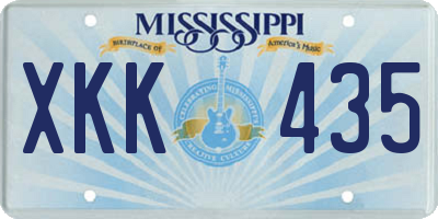 MS license plate XKK435