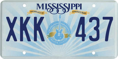 MS license plate XKK437