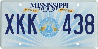 MS license plate XKK438