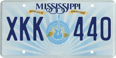 MS license plate XKK440