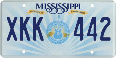 MS license plate XKK442