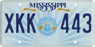 MS license plate XKK443