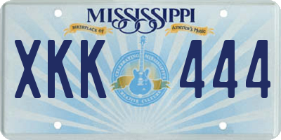 MS license plate XKK444