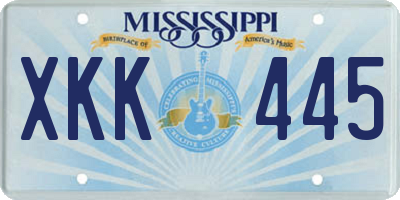 MS license plate XKK445