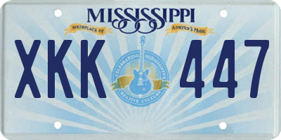 MS license plate XKK447
