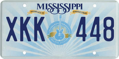 MS license plate XKK448