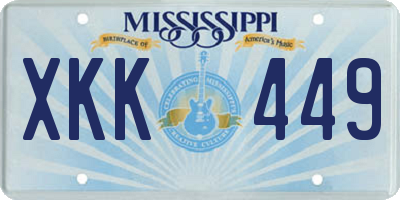 MS license plate XKK449