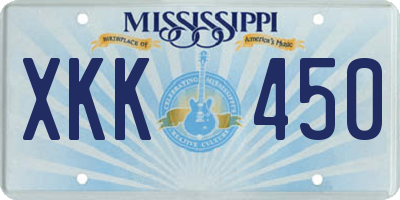 MS license plate XKK450