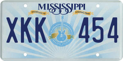 MS license plate XKK454