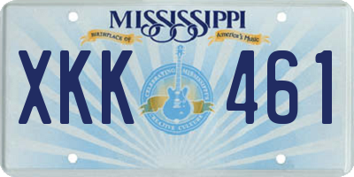 MS license plate XKK461