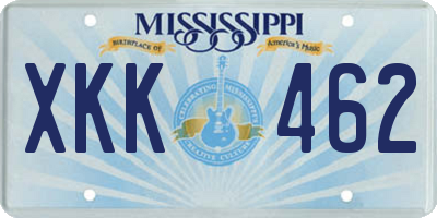 MS license plate XKK462