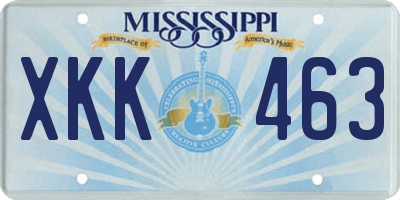 MS license plate XKK463