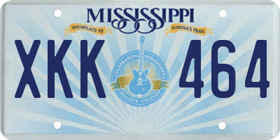 MS license plate XKK464