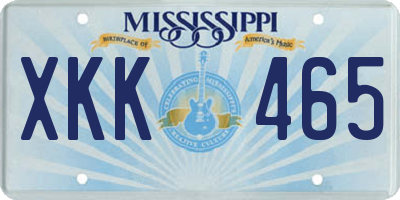MS license plate XKK465