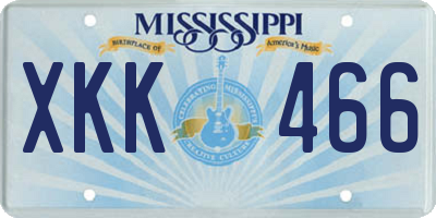 MS license plate XKK466