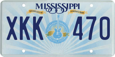 MS license plate XKK470
