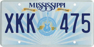 MS license plate XKK475
