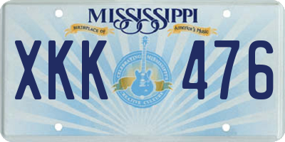 MS license plate XKK476