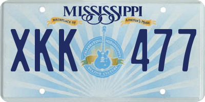 MS license plate XKK477