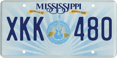 MS license plate XKK480