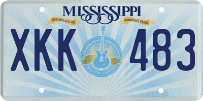 MS license plate XKK483