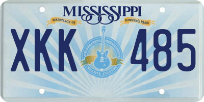 MS license plate XKK485