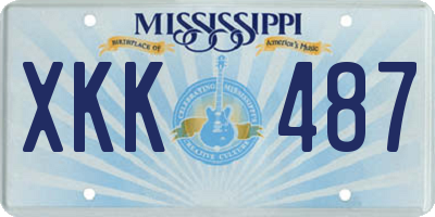MS license plate XKK487