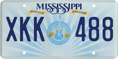 MS license plate XKK488