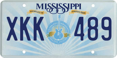 MS license plate XKK489