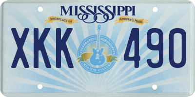 MS license plate XKK490