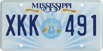 MS license plate XKK491