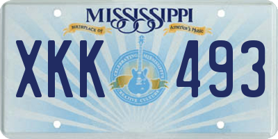 MS license plate XKK493