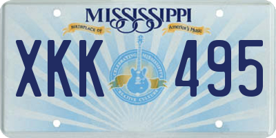MS license plate XKK495